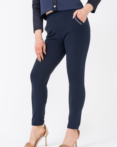 Treggings damă bleumarin PLUS SIZE - Îmbrăcăminte