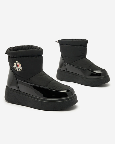 Royalfashion Cizme de zăpadă slip-on pentru femei de culoare neagră Ademra