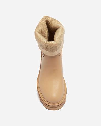 Botine de damă cu izolație Mekira camel - Încălțăminte