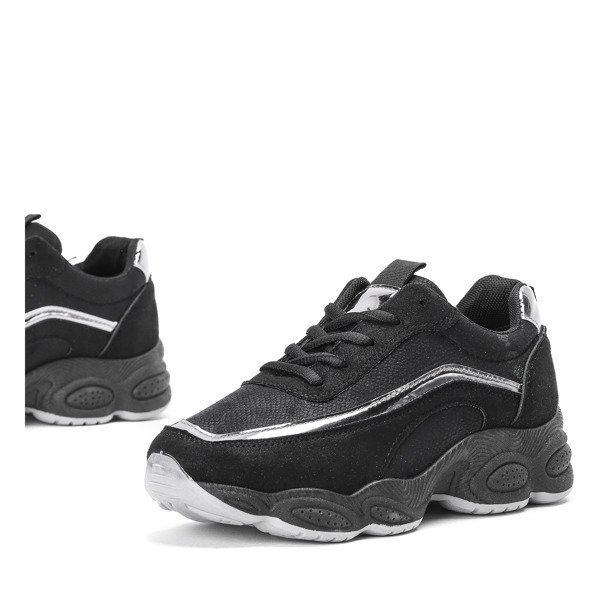 Czarne sportowe buty na wyższej podeszwie Zola - Obuwie