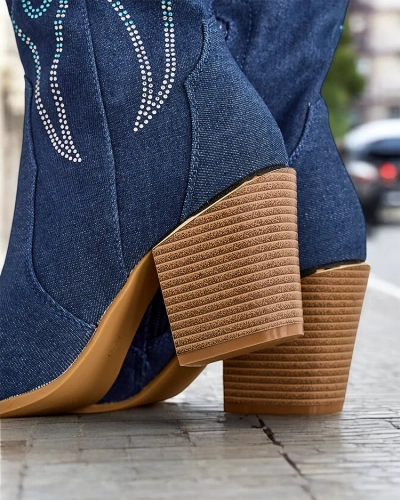 Cizmele de cowboy cu toc inalt pentru femei Royalfashion Komoti