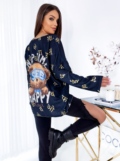 Royalfashion Bluză lungă pentru femei cu imprimeu