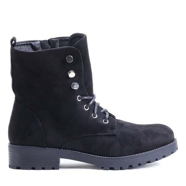 Czarne, ocieplane traperki Parker- Obuwie