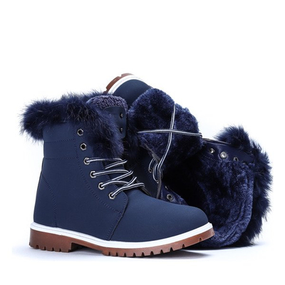 Ocieplane trapery w kolorze granatowym Sofja - Obuwie