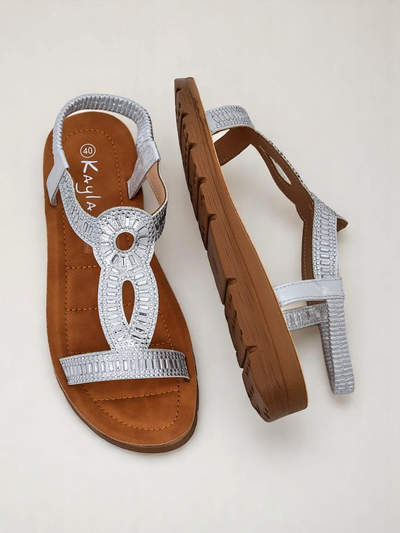 Royalfashion Sandale dama cu barete decorative Ava Shine