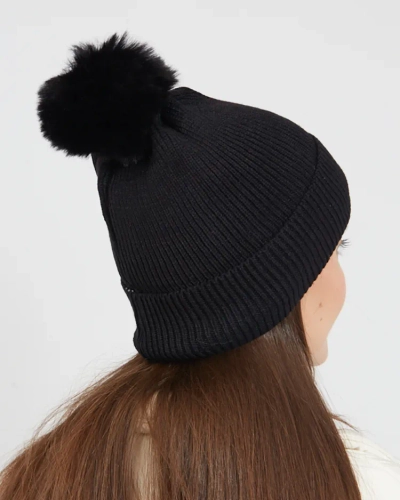 Căciulă de damă Royalfashion cu pom pom căptușită
