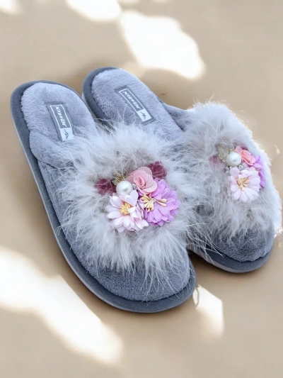 Papuci din blană pentru femei Royalfashion Ederra