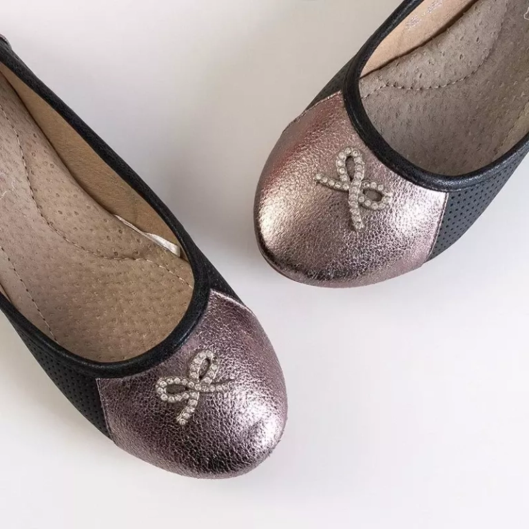 OUTLET Balerine negre pentru copii pentru copii Arleta - Pantofi