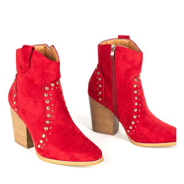 Cizme de cowboy roșii pe un post înalt Gana - Încălțăminte