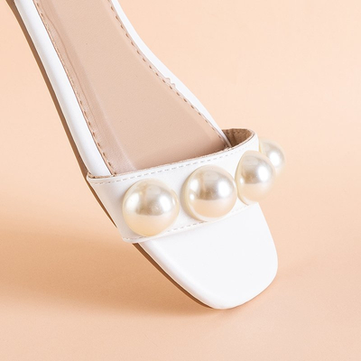 Sandale plate pentru femei cu perle Lucyla - Încălțăminte