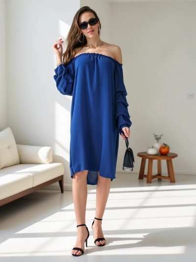 Rochie Royalfashion Smooth pentru femei a'la spaniolă cu volane