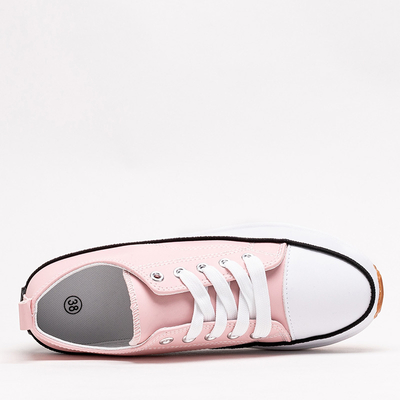 OUTLET Pantofi sport dama roz deschis adidasi a'la Tenemika - Incaltaminte