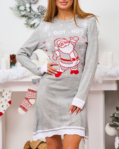 Royalfashion Pulover de Crăciun Rochie de damă în gri