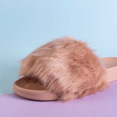 Papuci praf femei cu blană Danita - Încălțăminte