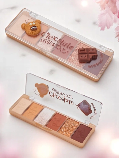 Kevin&Coco Paletă 6 farduri de pleoape cu sclipici Chocolate