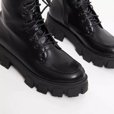 OUTLET Genti dama negre cu toc plat Sinila - Incaltaminte