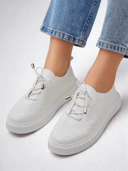 Royalfashion Pantofi sport perforați pentru femei cu șireturi Vaned