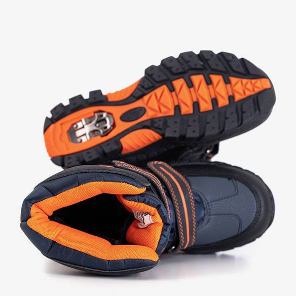 Cizme de zăpadă băieți negre și portocalii de la Dyzio - Pantofi