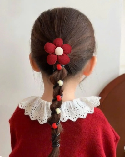 Royalfashion Elastic de păr tip spirală cu o mică floare Blossom Coil
