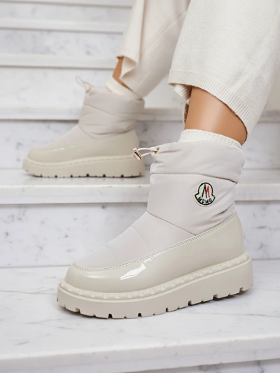 Royalfashion Cizme de zăpadă slip-on pentru femei de culoare crem Ireda