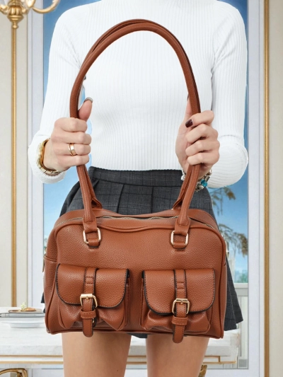 Geantă de damă shopper din piele ecologică cu buzunare Aveline
