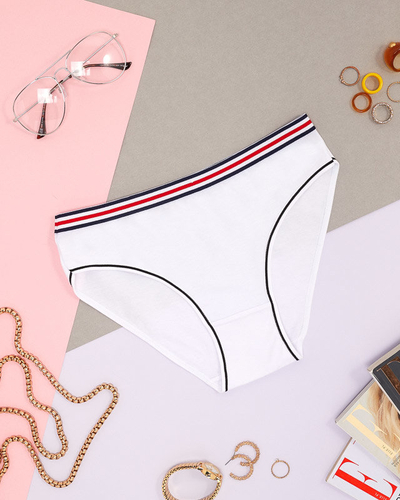 Chiloți din bumbac alb de damă - Lenjerie intimă