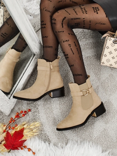 Botine de damă eco piele întoarsă Calivra