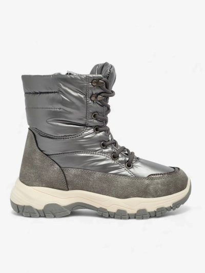 Botine Dama Aurora Argintii Ecologice Casual de Iarna