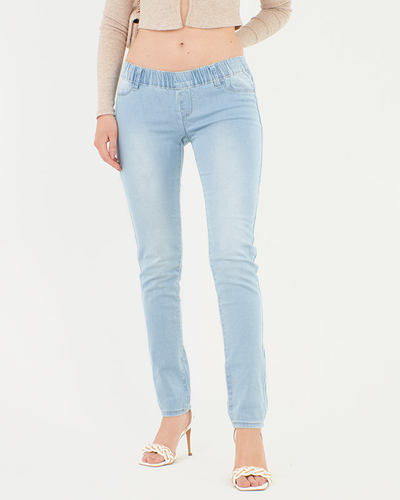 Treggings drepte de damă albastru deschis - Îmbrăcăminte