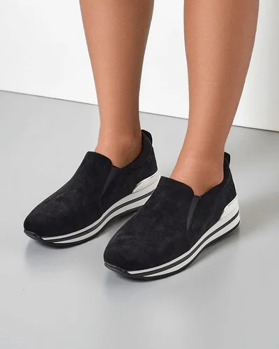 Royalfashion Pantofi plată ecologici din suede pentru femei Rabbite