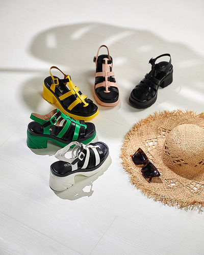 OUTLET Sandale negre dama cu toc inalt Agraves - Incaltaminte