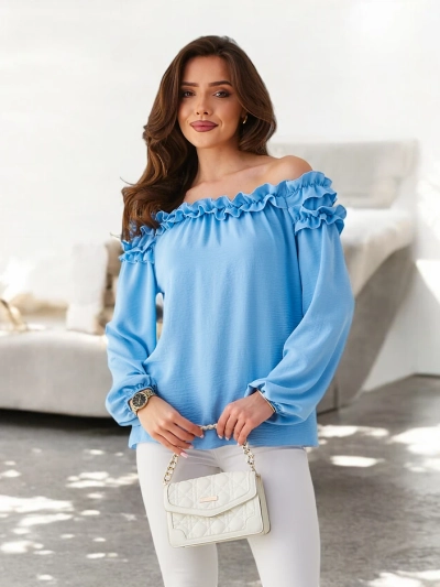 Bluză Royalfashion pentru femei în stil spaniol cu volane