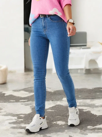Royalfashion Jeans din bumbac pentru femei cu croi conic