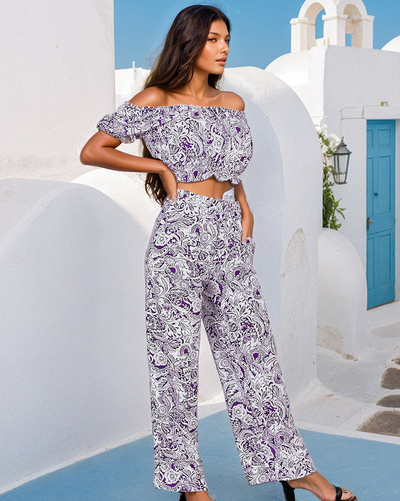 Royalfashion Set imprimat din două piese pentru femei