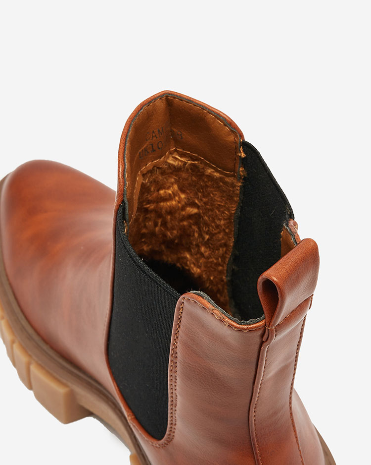 Royalfashion Cizme de damă maro cu talpă solidă Eferope