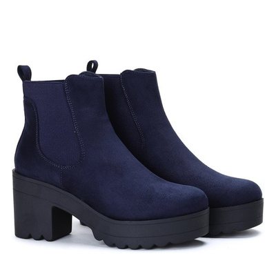 Granatowe botki na platformie Toana- Obuwie