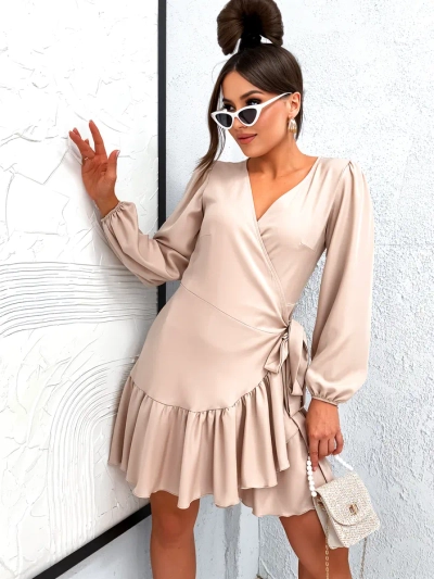 Rochie mini legată Royalfashion pentru femei cu volane