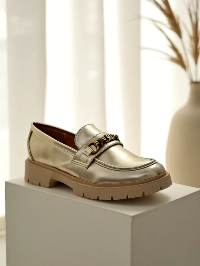 Royalfashion Mocasi pentru femei placate cu aur Goldlove
