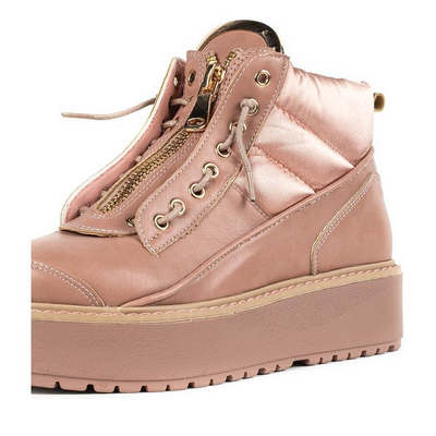 Różowe sportowe botki na platformie Almuterin - Obuwie