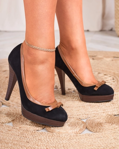 Pantofi cu toc înalt de damă negri Zistin- Footwear