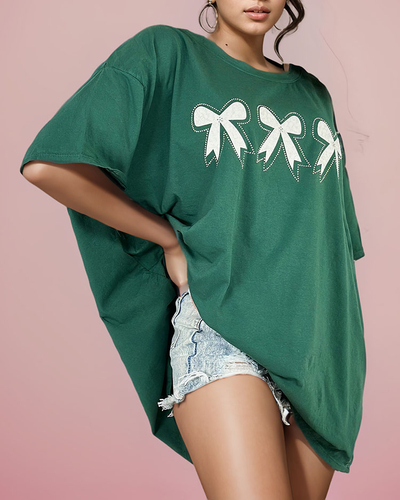 Royalfashion Tricou pentru femei cu plasture cu fundiță