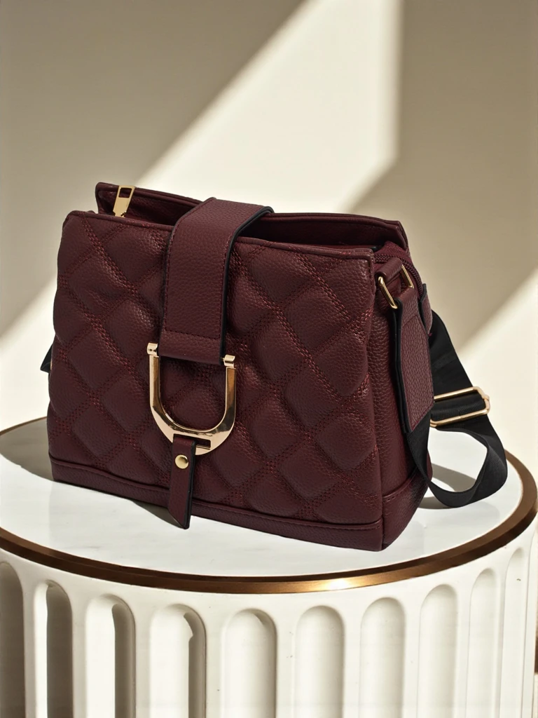 Torebă mică matlasată din piele ecologică moale Cinder Loom