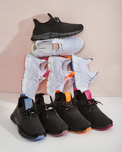 Pantofi sport de dama Bommgi negri si roz - Incaltaminte