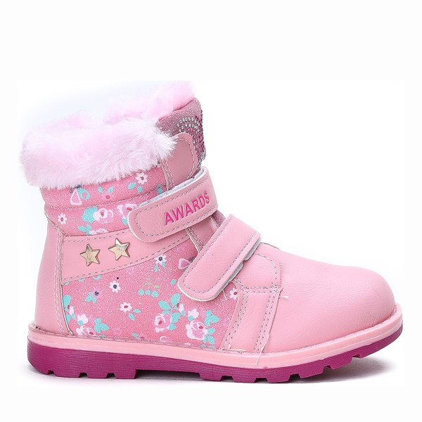 Dziecięce różowe trapery ocieplane Juna - Obuwie