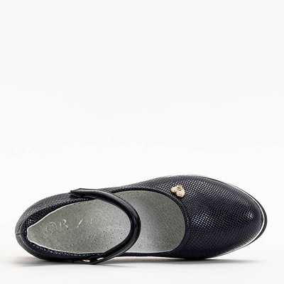 Pantofi de fete bleumarin cu centura Doubi - Incaltaminte