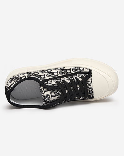 OUTLET Tenisi dama cu model pe platforma in culoarea neagra Berika - Incaltaminte