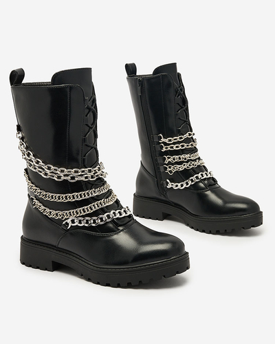 Royalfashion Cizme bagger de damă în negru Goserre