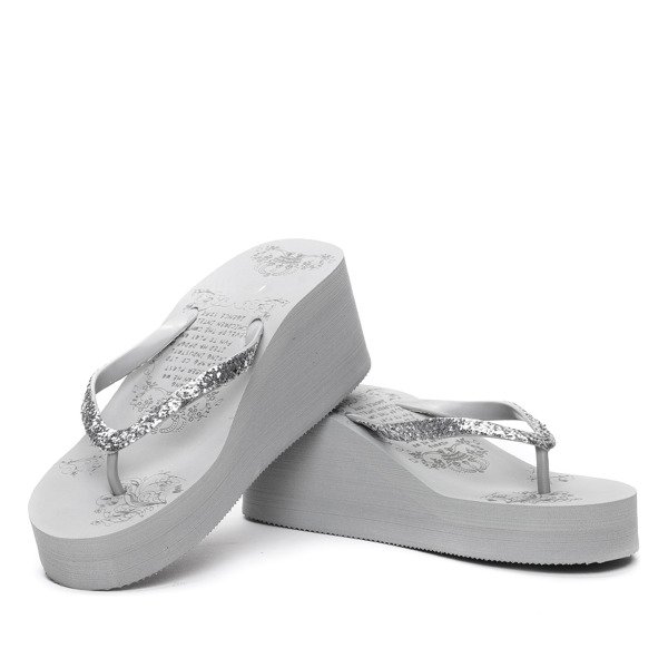 Szare, piankowe japonki - Obuwie