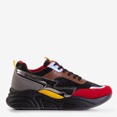 Încălțăminte sport neagră pentru femei cu inserții colorate Masze - Încălțăminte