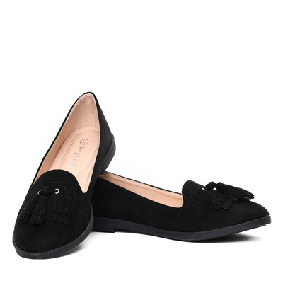 Czarne mokasyny z frędzelkami Ellie- Obuwie